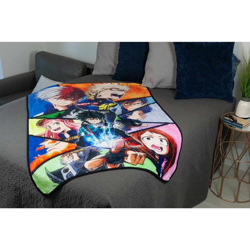 Just Funky My Hero Academia Heroes Collage Large Fleece Throw Blanket | 60 x 45 Inches