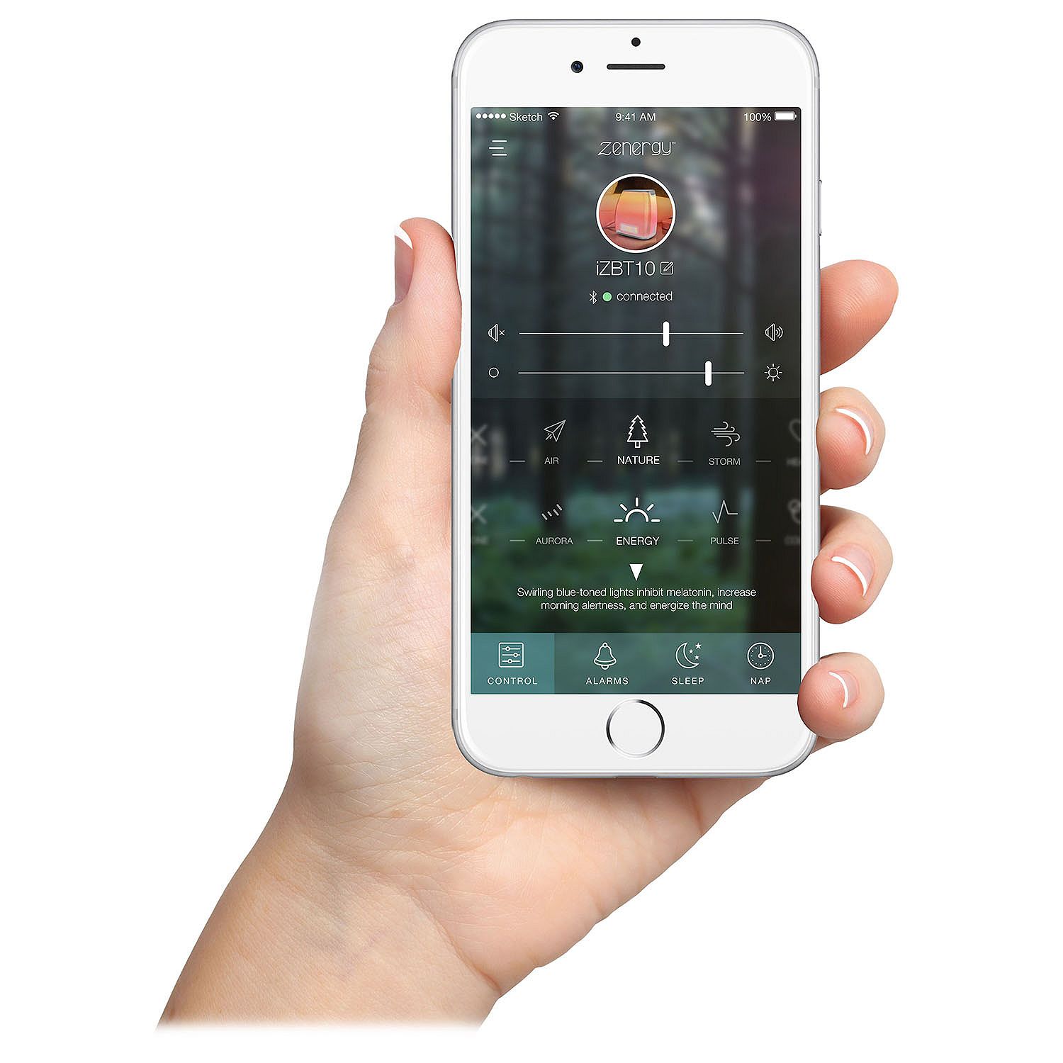 iHome Zenergy Bedside Sleep Therapy Machine with Bluetooth Clock Radio - iZBT10W