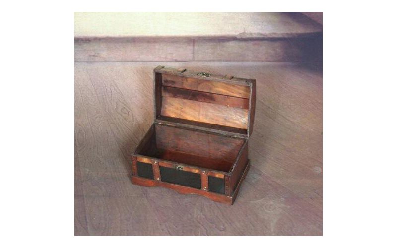 Vintiquewise Leather Wooden Chest
