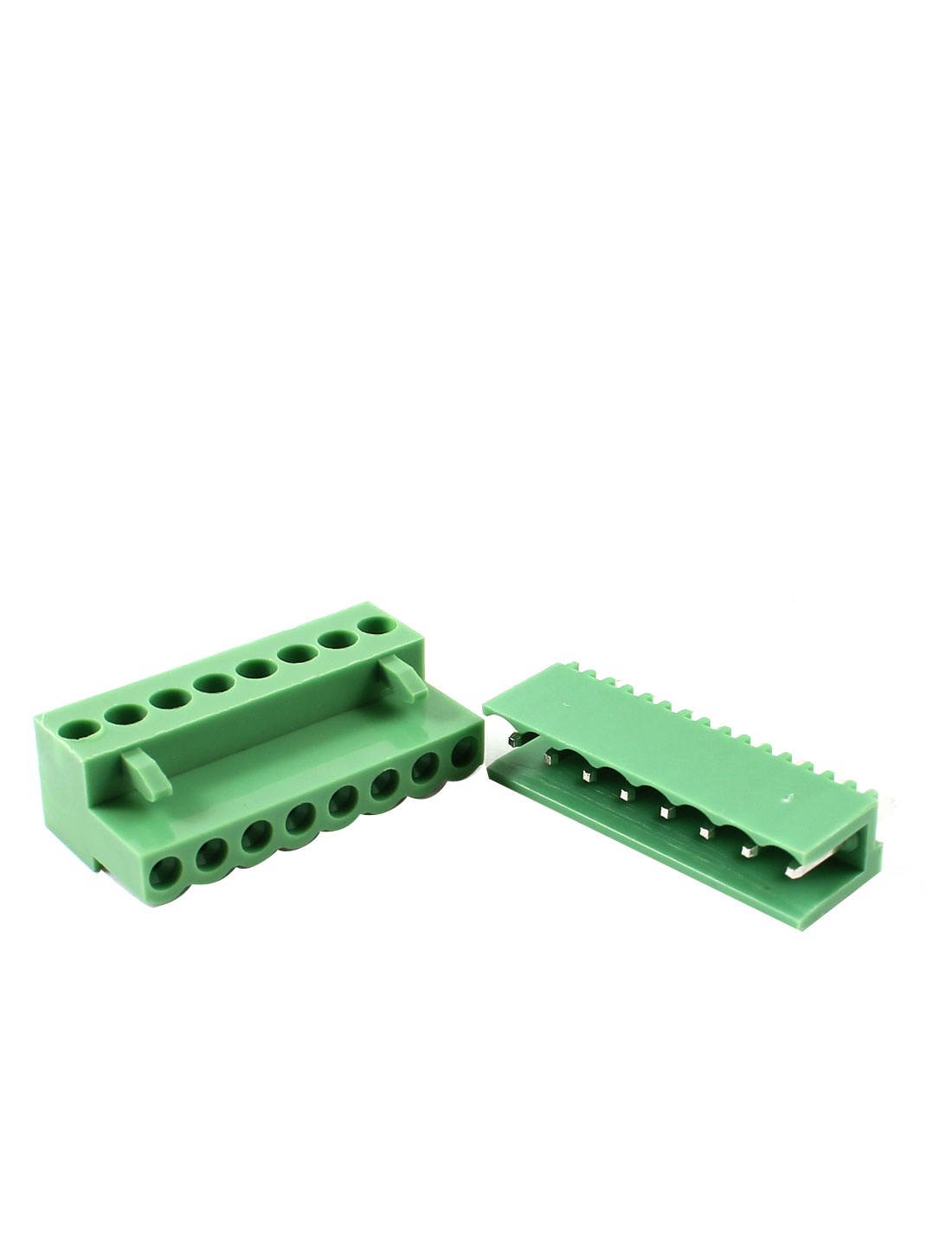 Unique Bargains 5 Set AC 300V 10A 3.96mm Spacing 8 Pin Screw Pluggable Terminal Block Green