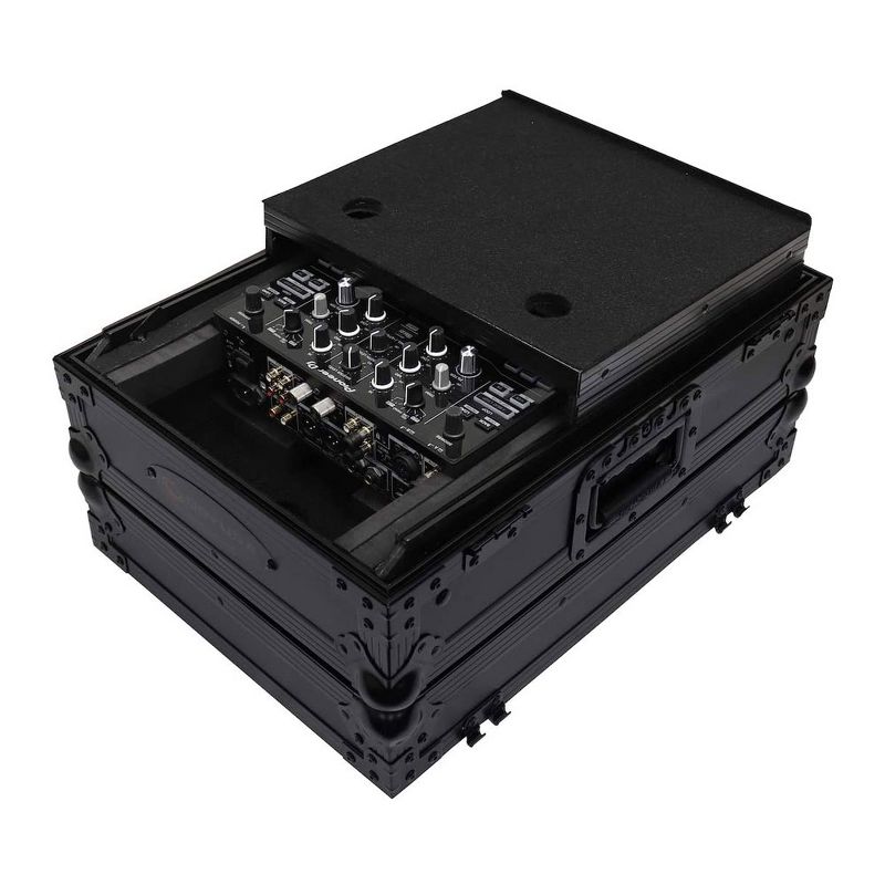 Odyssey FZGS10MX1XDBL Black 10 Inch Format DJ Mixer Case with Extra Deep Rear Compartment, Patent Glide, and Bottom Ventilation