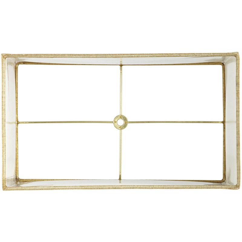 Springcrest Gold Medium Rectangular Lamp Shade 14" Wide x 8" Deep x 10" High (Spider) Replacement with Harp and Finial