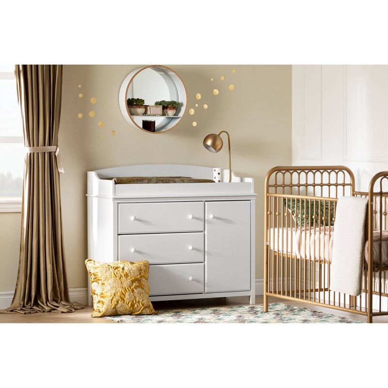 Cotton Candy Changing Table with Station - Pure White - South Shore