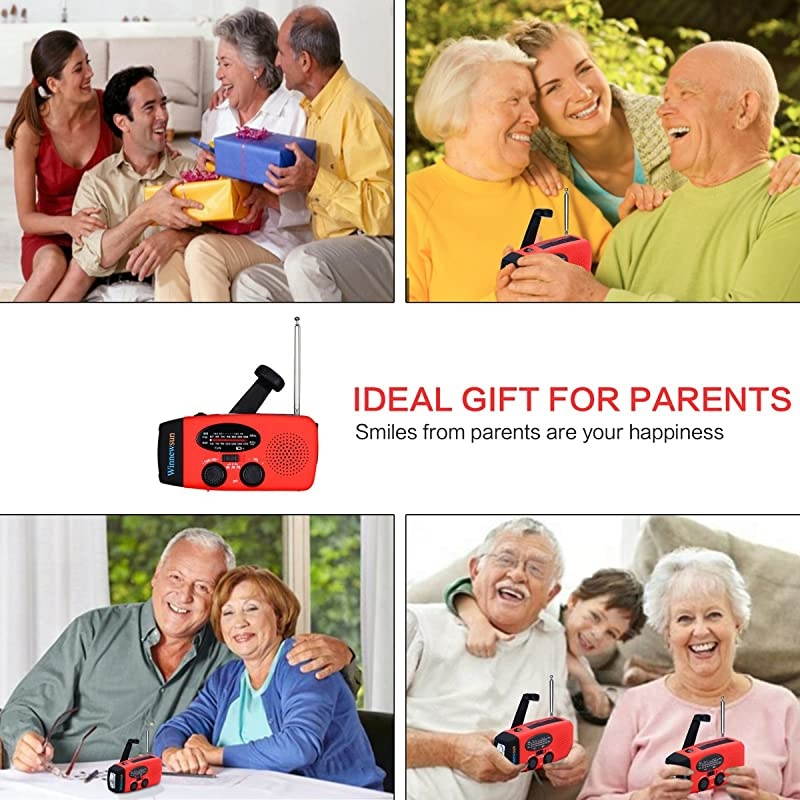 Radio Weather Radio Solar Crank AM/FM NOAA Radio with 1000mAh Power Bank LED Flashlight and USB Cell Phone Charger for Outdoor Survival and Household