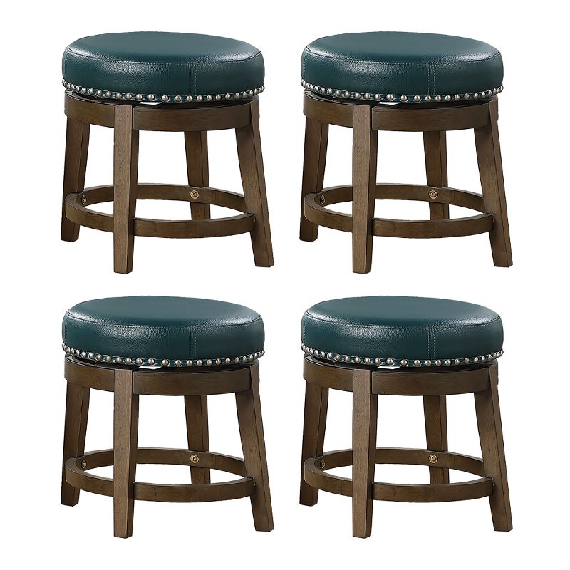 Lexicon Whitby 18 Inch Dining Height Round Swivel Seat Bar Stool, Green (4 Pack)