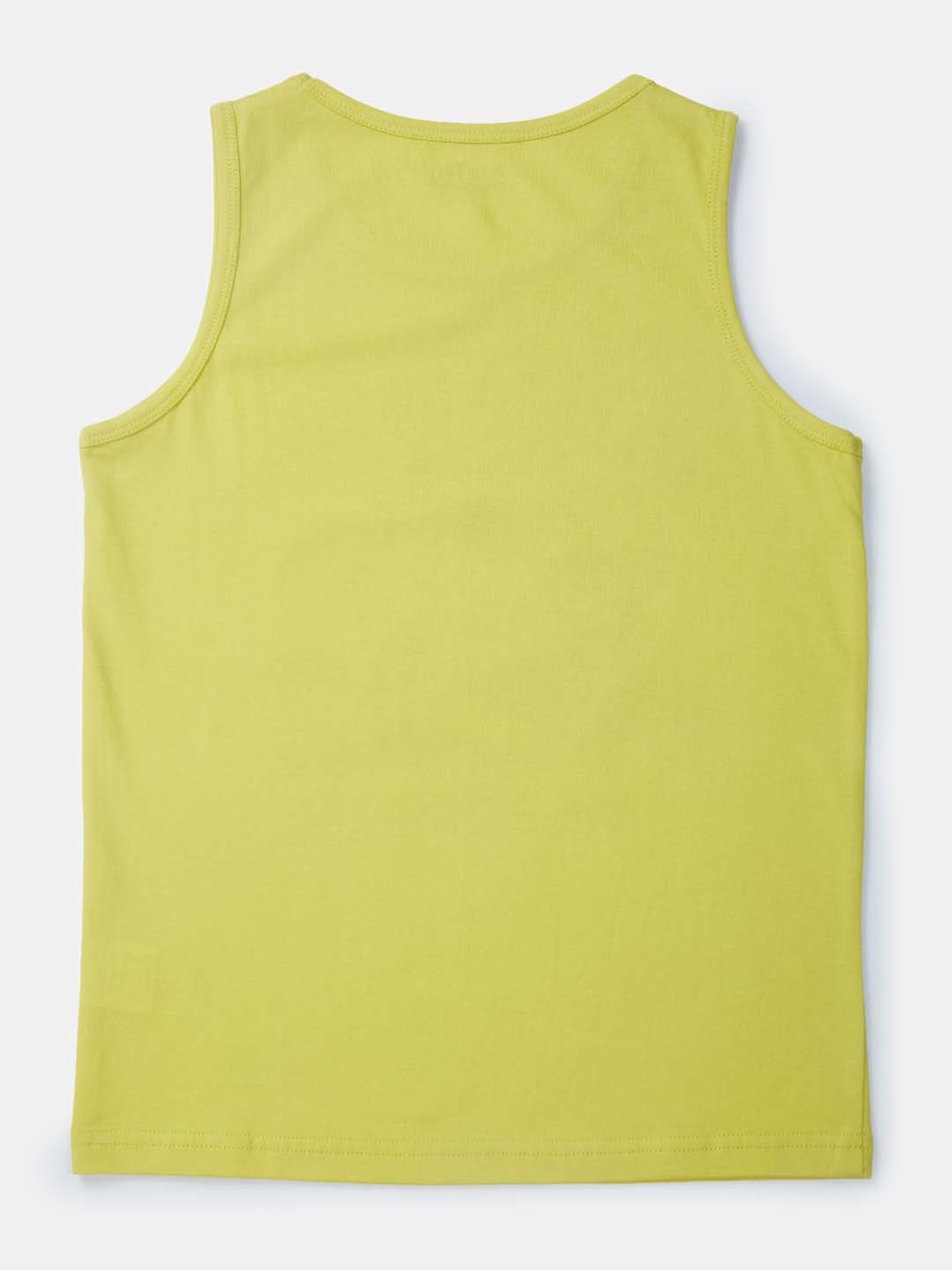 Palm Tree Kids Yellow Cotton Printed Sando Vest