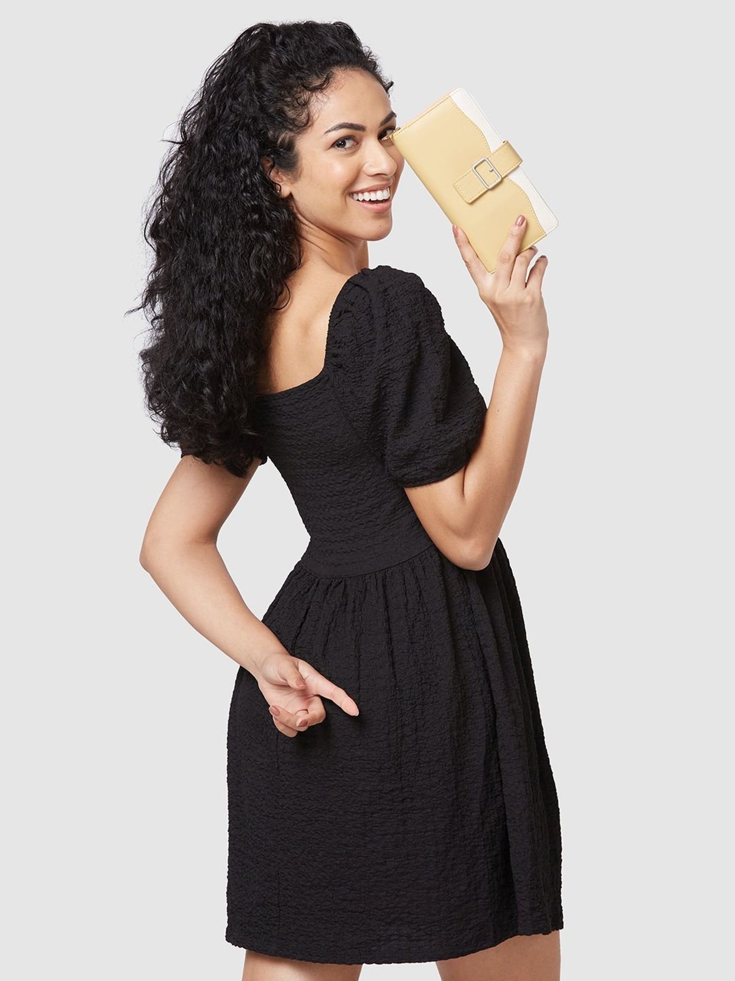 Globus Mustard Color Block Zip Around Wallet for Women