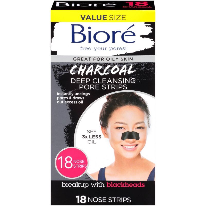 Biore Charcoal Deep Cleansing Pore Strips - 18ct