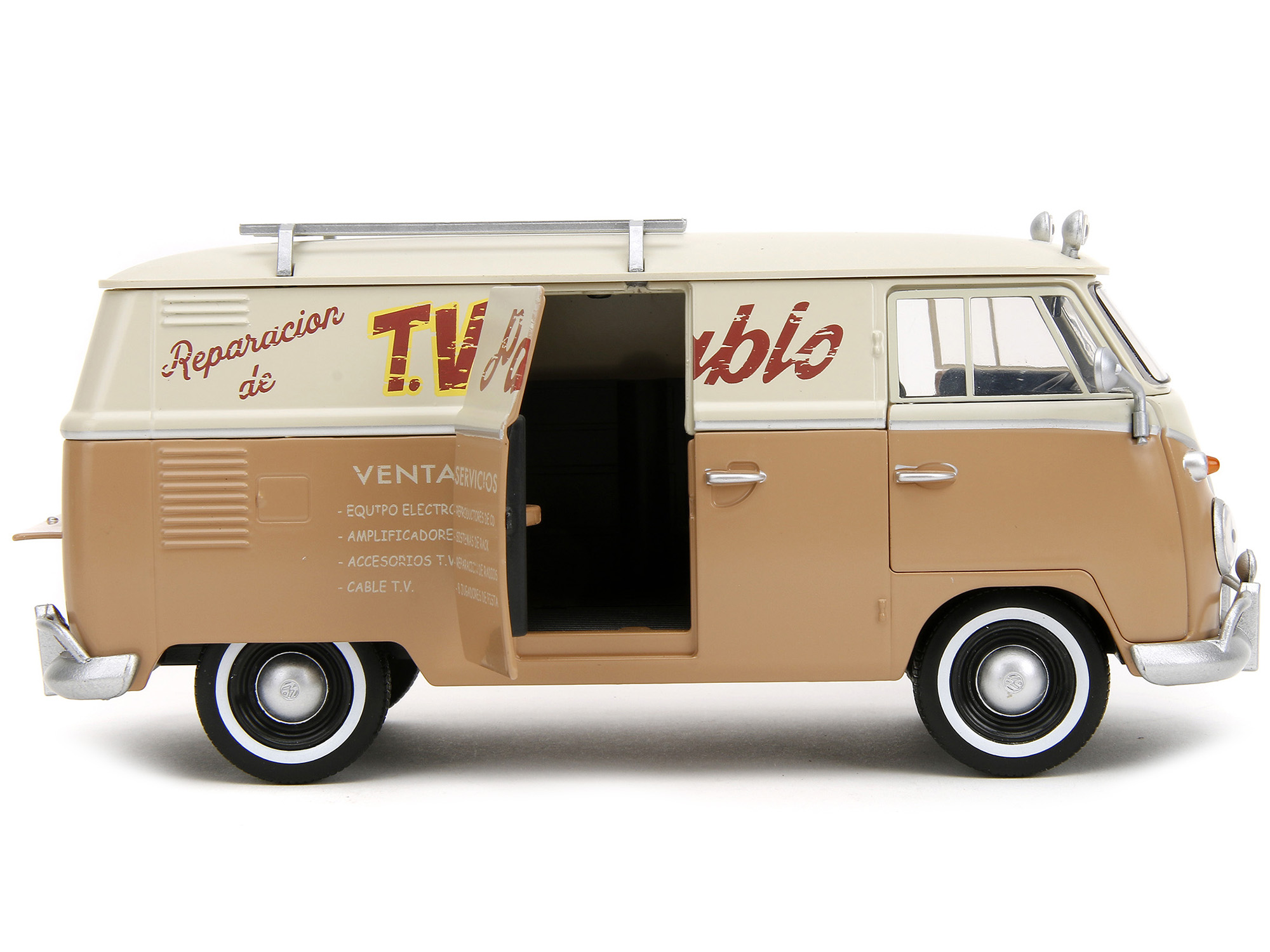 Volkswagen T1 Bus Candy Blue and White with Stitch Diecast Figurine and Surfboard "Lilo & Stitch" Disney "Hollywood Rides" Series 1/24 Diecast Model Car by Jada