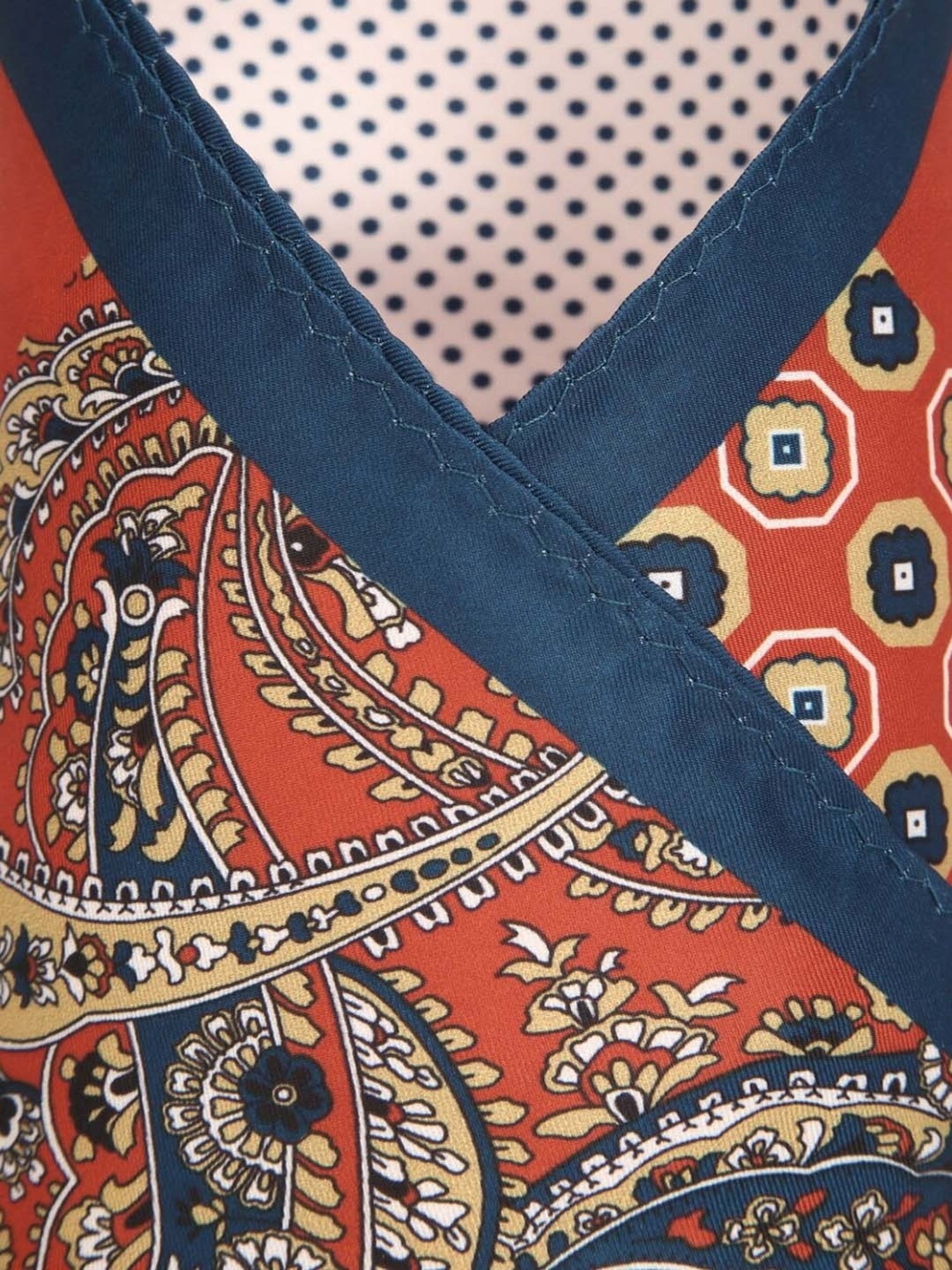 Van Heusen Orange & Blue Floral Pocket Square