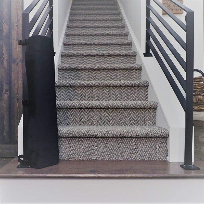 The Stair Barrier Portable Travel Wide Banister to Banister Retractable Fabric Baby and Pet Safety Gate, 42 to 52 Inch, Beyond Sheep Ash