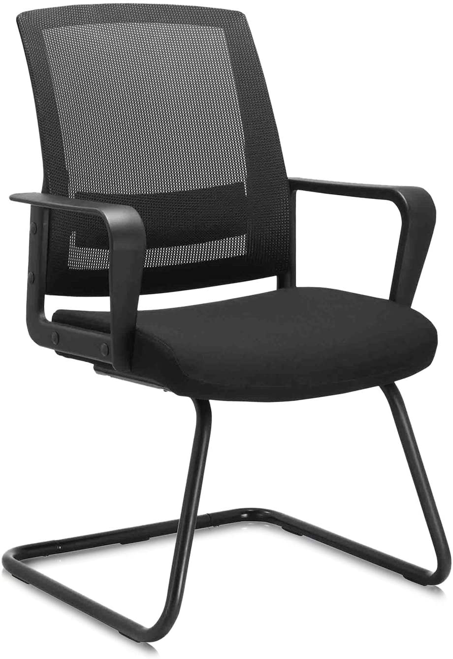 COLAMY Office Guest Chair with Lumbar Support and Mid Back Mesh Space Air Grid Series for Reception Conference Room