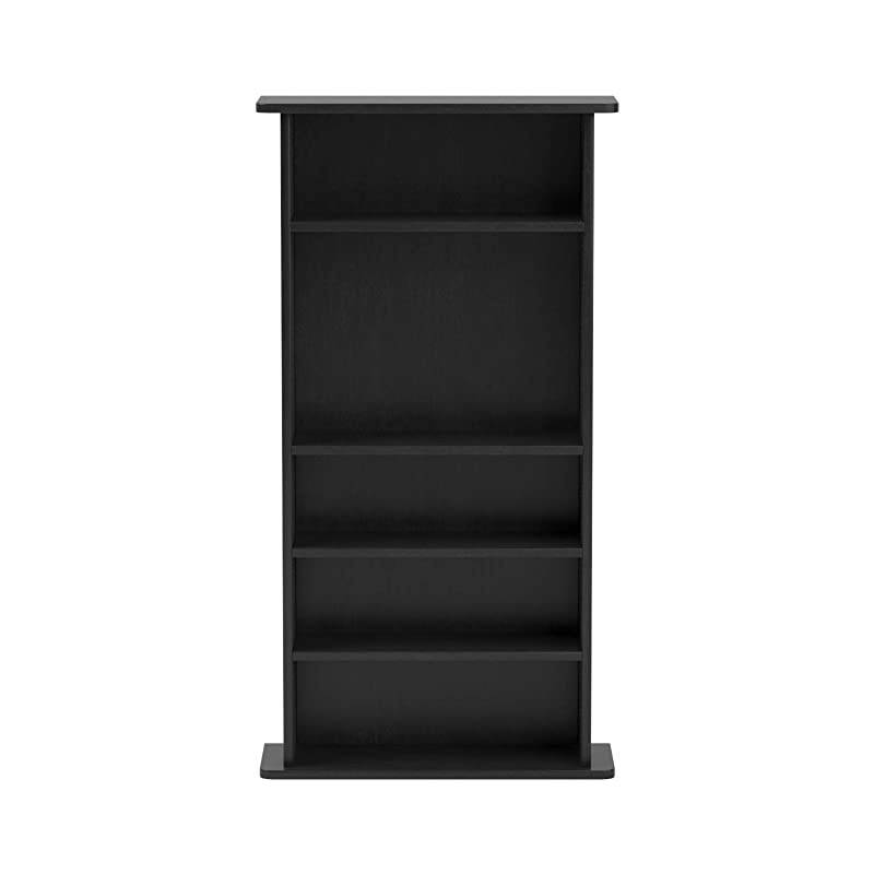 Drawbridge Media Storage Cabinet - Store & Organize A Mix of Media 240Cds, 108DVDs Or 132 Blue-Ray/Video Games, Adjustable Shelves, PN37935726 in Black