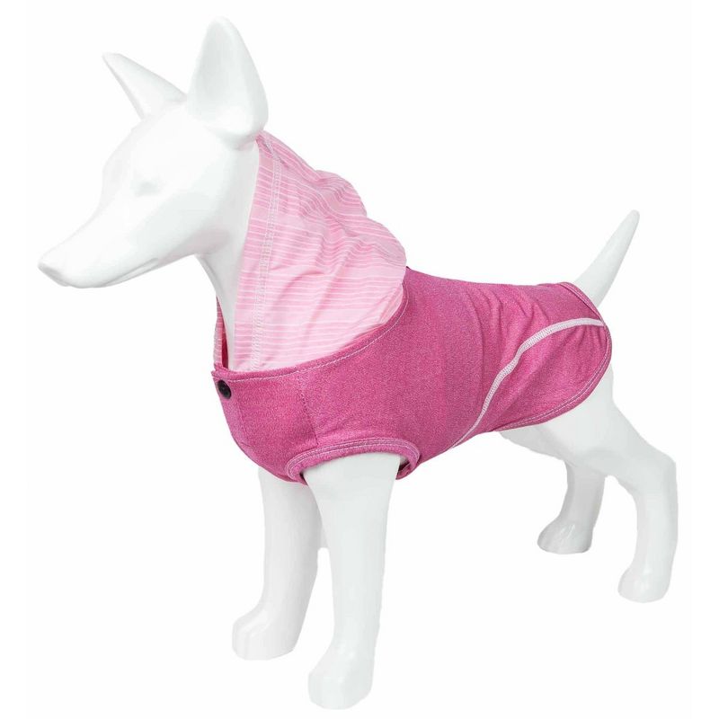 Pet Life Active Pull-Rover 4-Way Stretch Two-Toned Performance Sleeveless Hoodie Dog and Cat T-Shirt - Pink - XS
