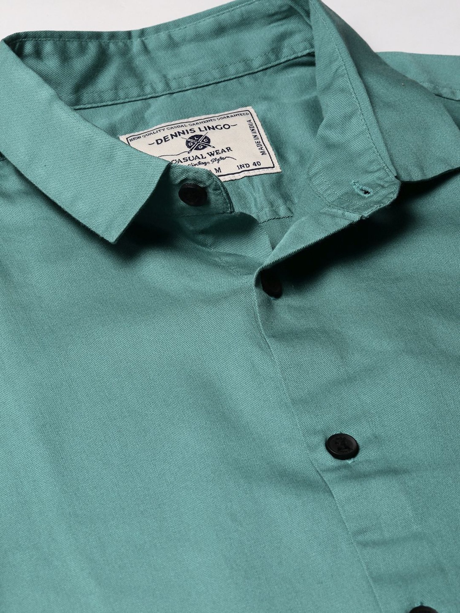 Dennis Lingo Blue Cotton Slim Fit Shirt