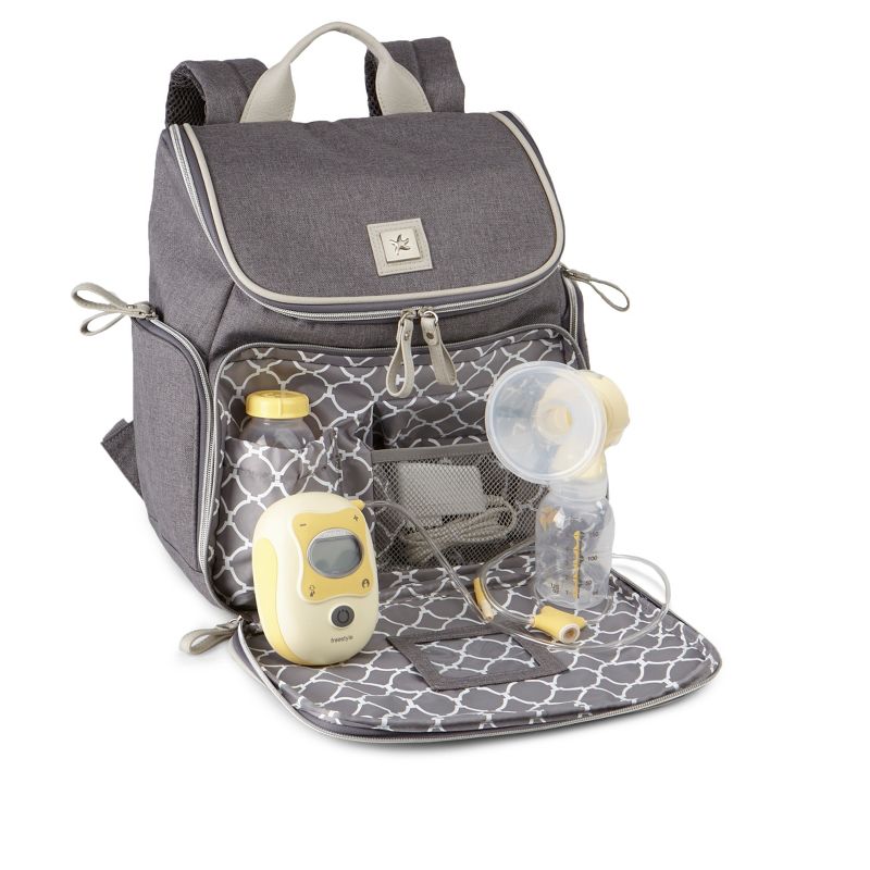 Bananafish Breast Pump Backpack - Gray/Bone