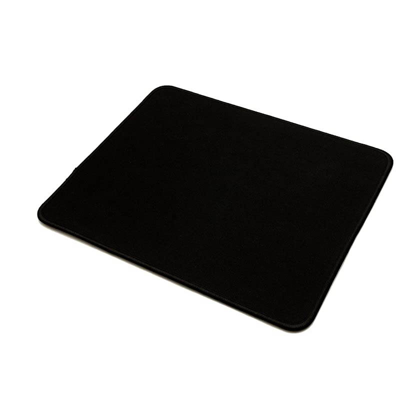 Black Small Gaming Mouse Pad Stitched Edges Speed Silky Smooth Surface 106X86X012
