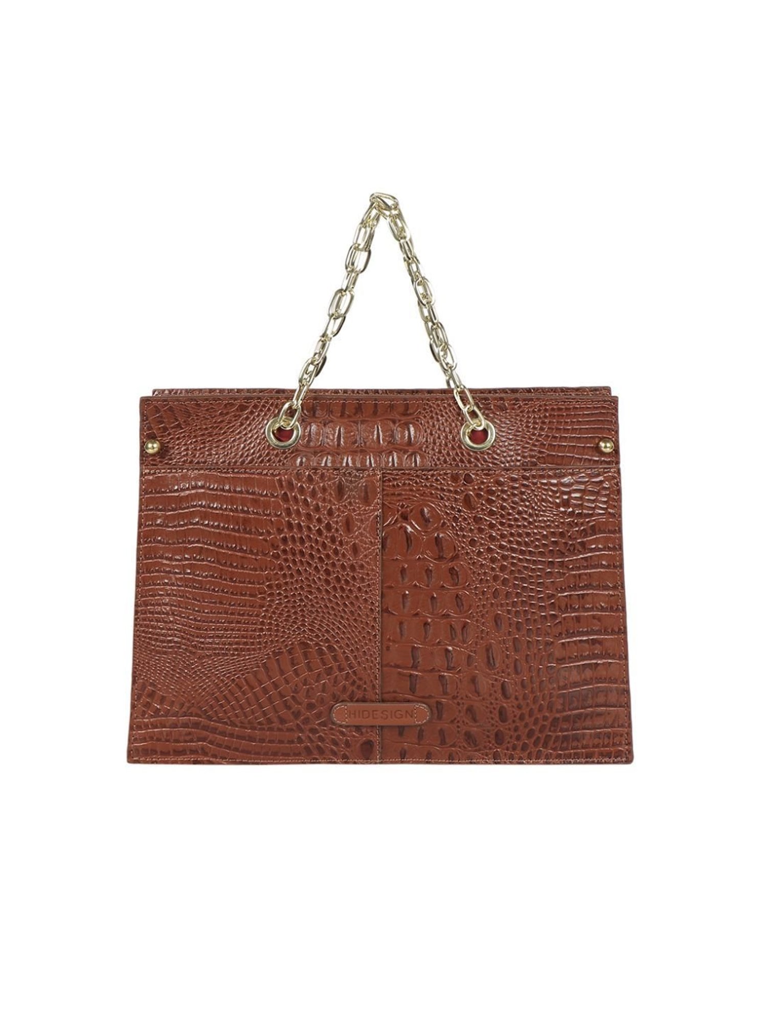 Hidesign Tan Textured Medium Handbag