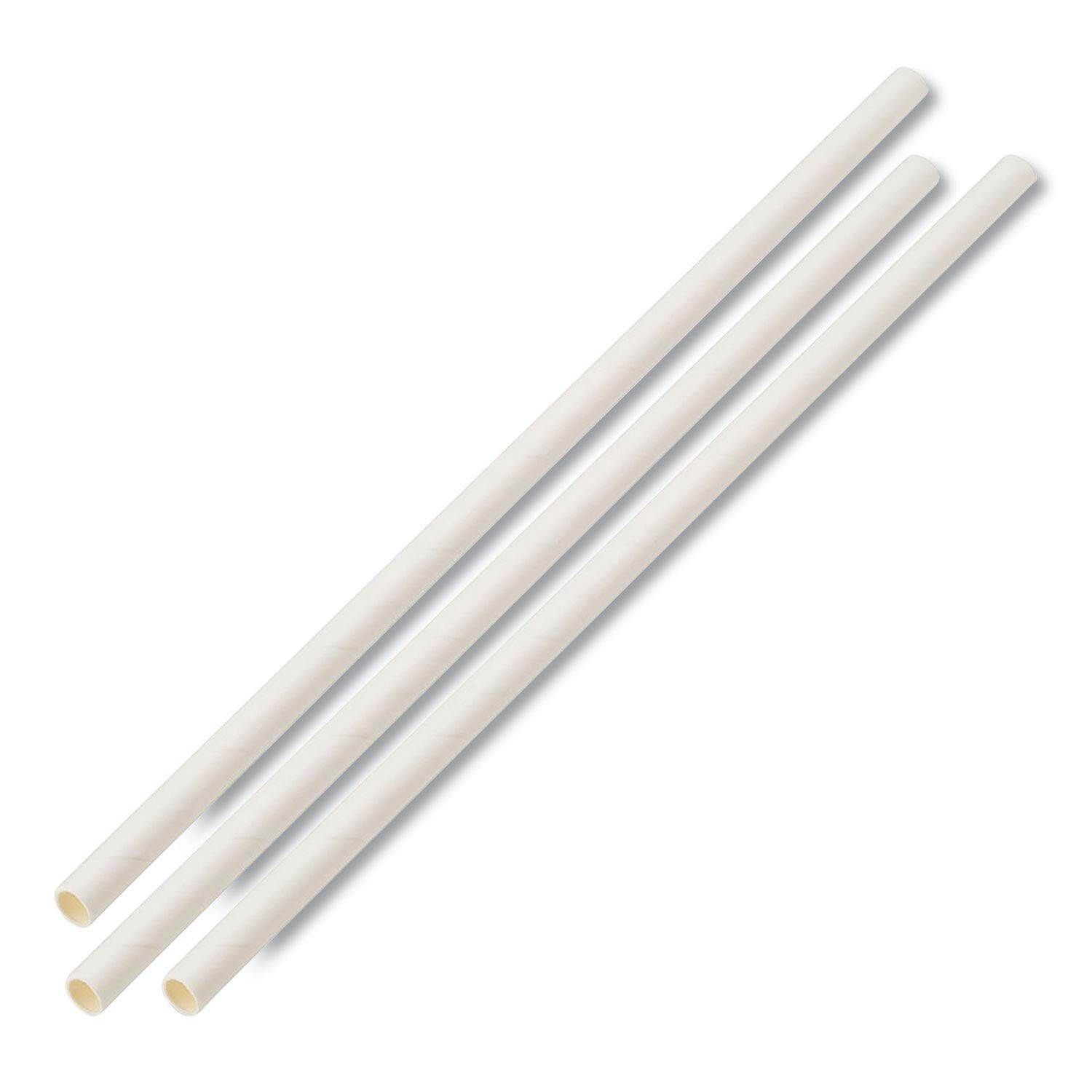 Individually Wrapped Paper Straws, 7 3/4" x 1/4", White, 3200/Carton PPRSTRWWR