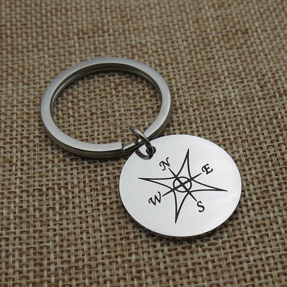 Sisters Keychain Side by Side Or Miles Apart Sisters Close at Heart Friendship Gifts Stainless Steel Keychain Key Ring