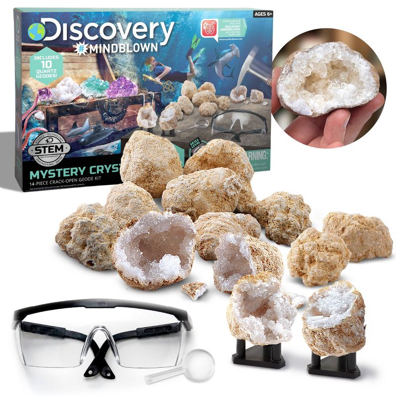Discovery Kids Toy Mystery Crystals Geode Excavation Science Kit 14pc