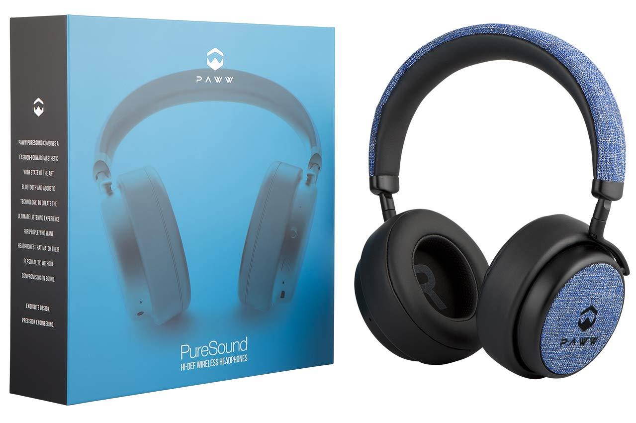 Paww PureSound Headphones - Over The Ear Bluetooth Fashion Headphones &ndash; Hi Fi Sound Quality Longer Playtime - for Calls Movies & More (Nautical Blue)