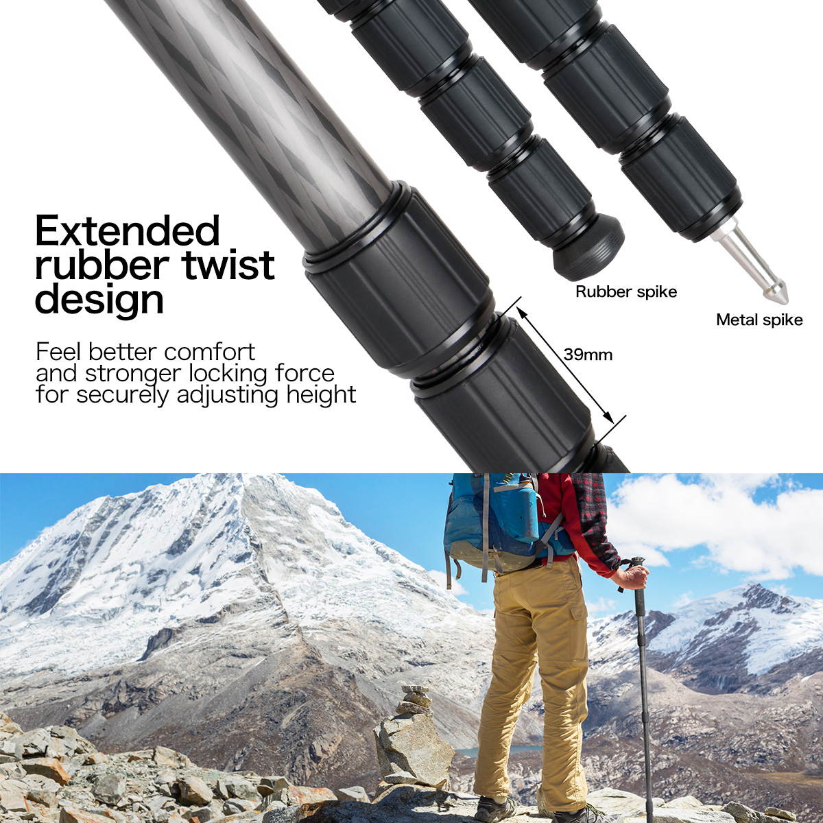 koolehaoda 68-Inch Professional Carbon Fiber Camera Monopod,with Folding Metal Support Base(MP-325LC+M3)