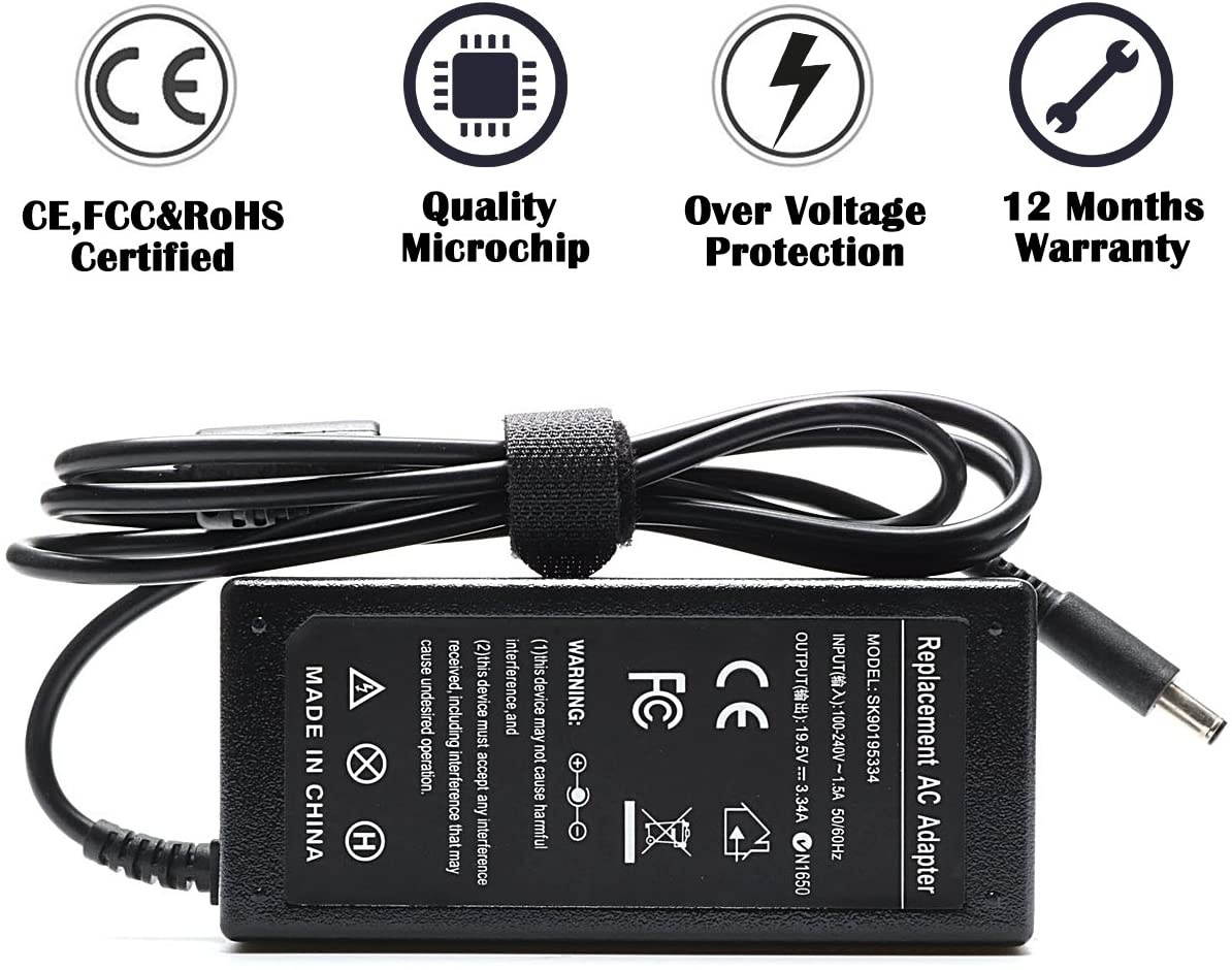 65W AC Adapter for Dell Inspiron 13 15 17 Series 15 3551 3552 3558 5555 5567 5558 5559 5755 5758 7558 7568 7569 7579 13 5378 7347 7348 7352 17 5755 5758 5759 Power Supply Cord - 12 Months Warranty