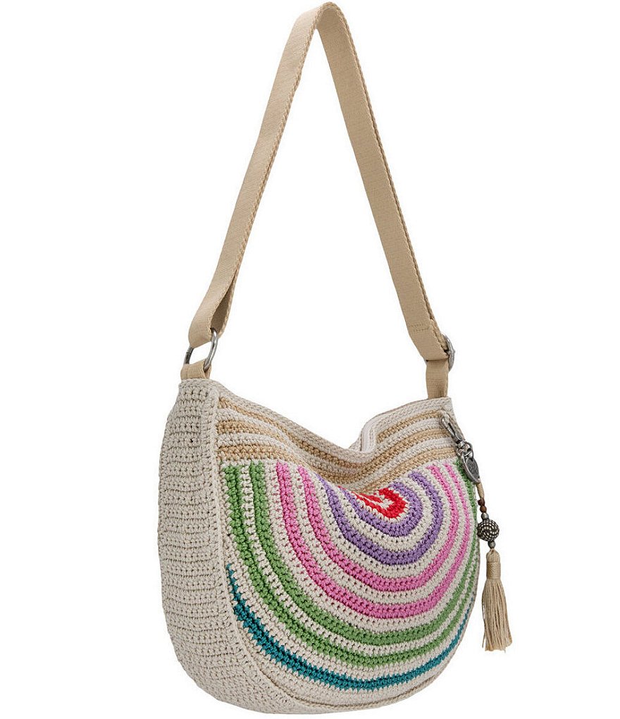 The Sak Ryder Crocheted Cresent Stripe Crossbody Bag