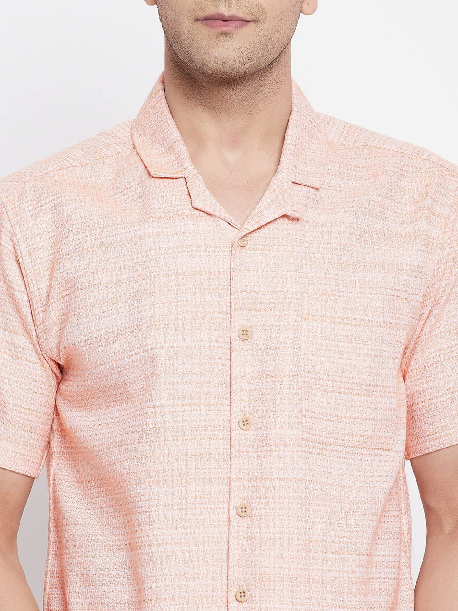 Even Light Orange Regular Fit Shirt