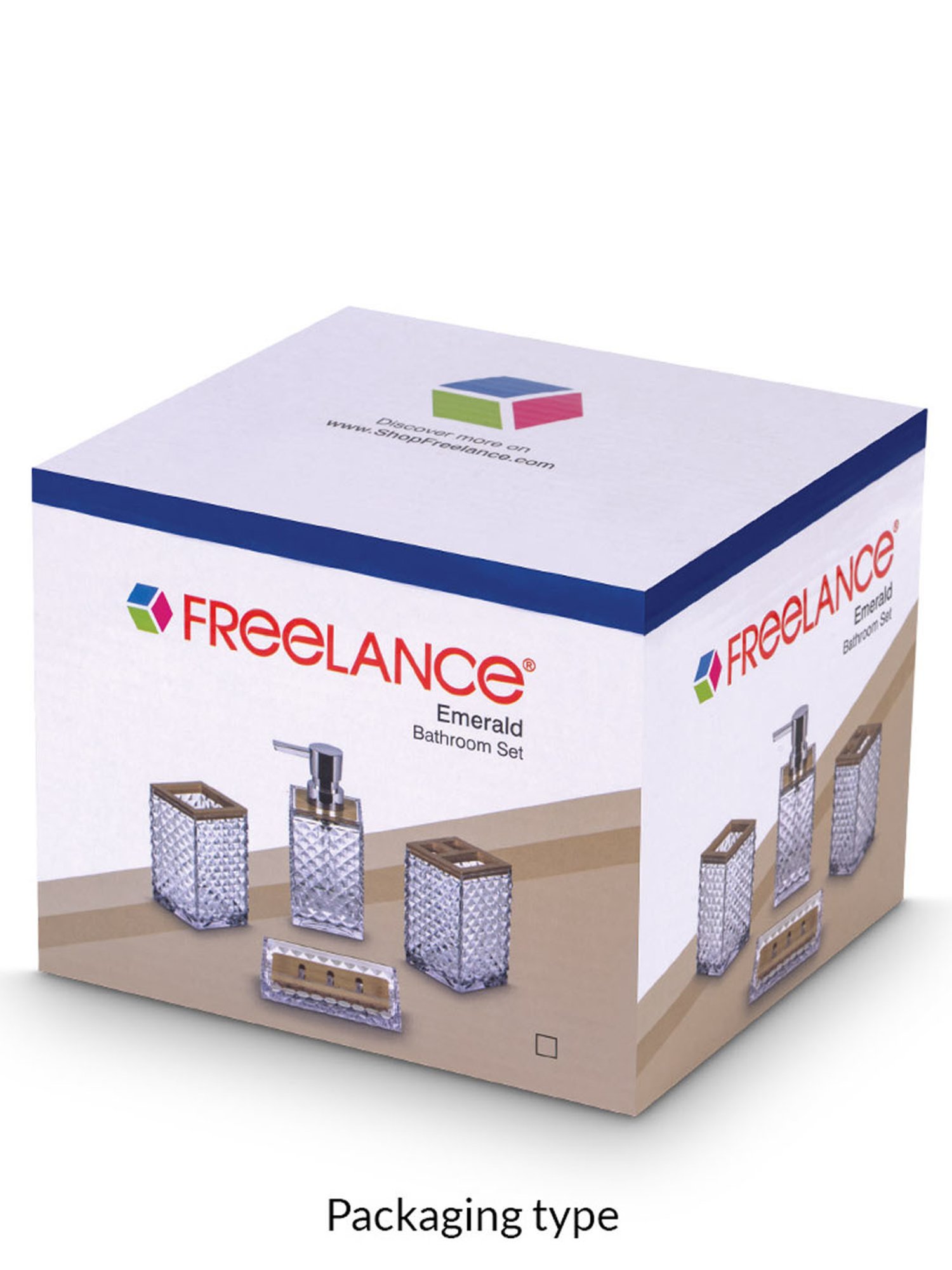 Freelance Transparent SAN material (Styrene Acrylonitrile) Set of 4 Bathroom Accessories