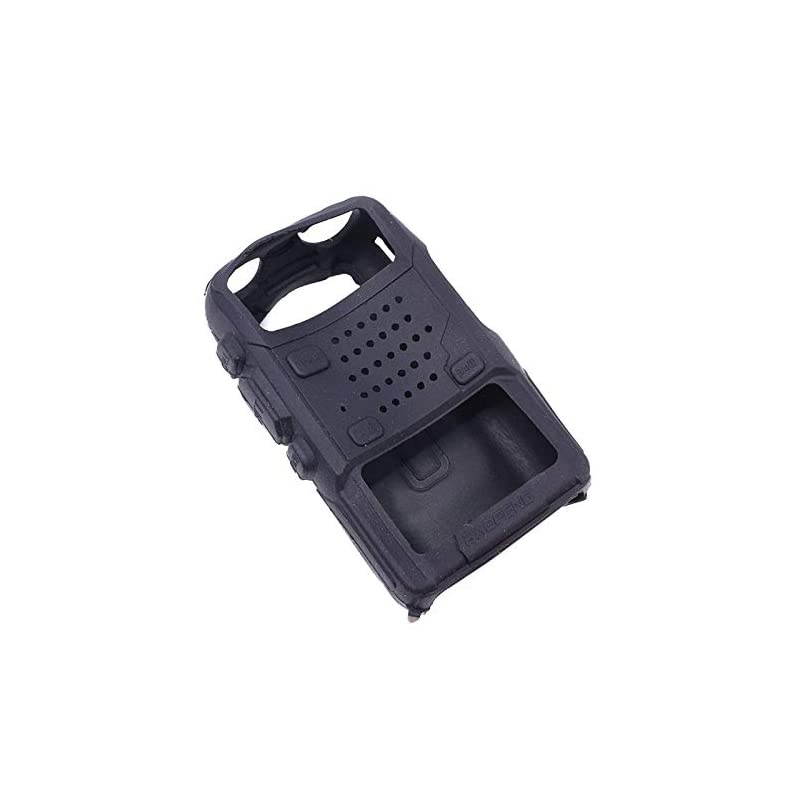 5pcs Handheld Soft Rubber Case Portable Silicone Cover Shell for  UV-5R Walkie Talkie Two Way Radios (Black)