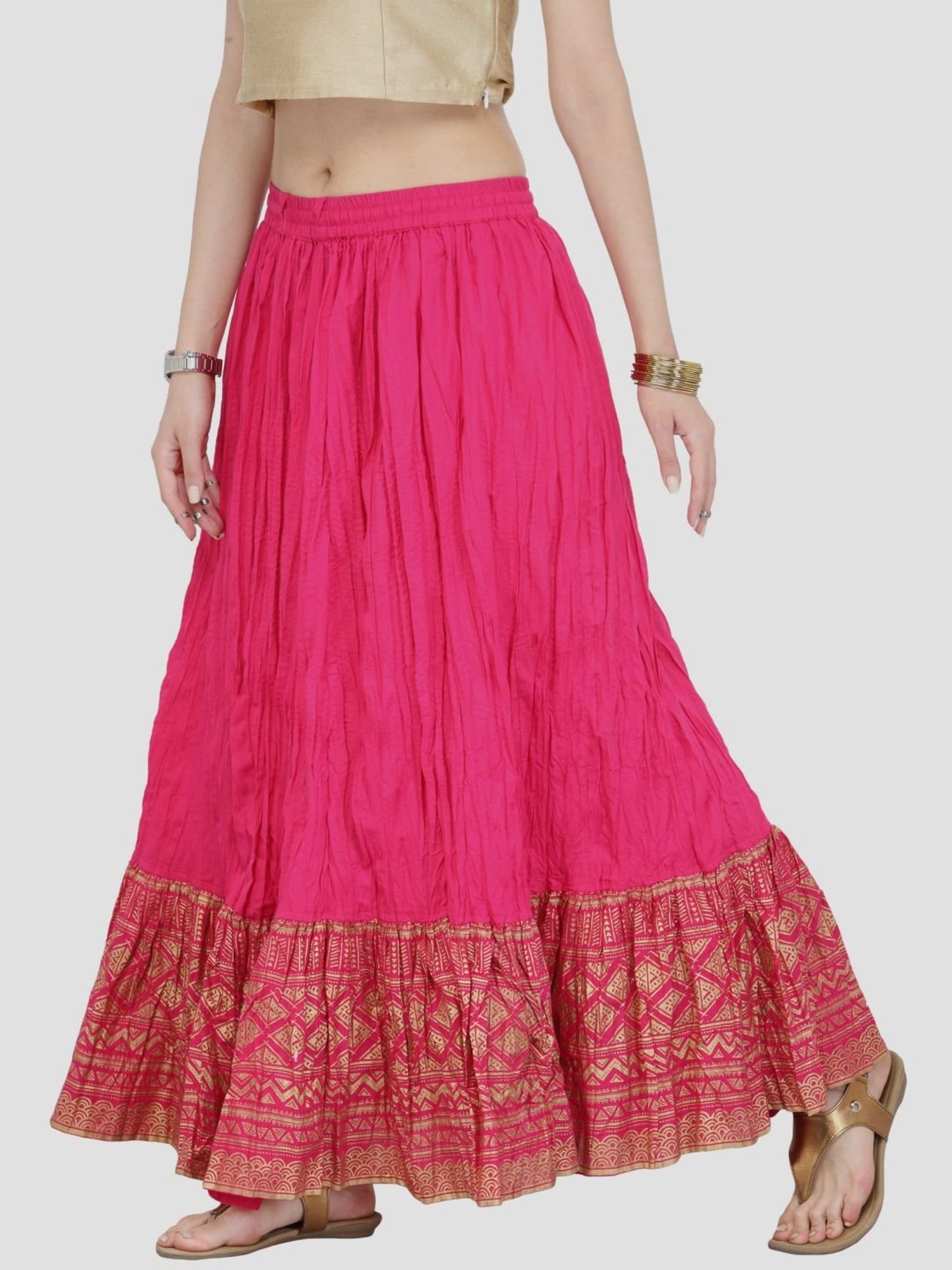 KSUT Hot Pink Regular Fit Skirt