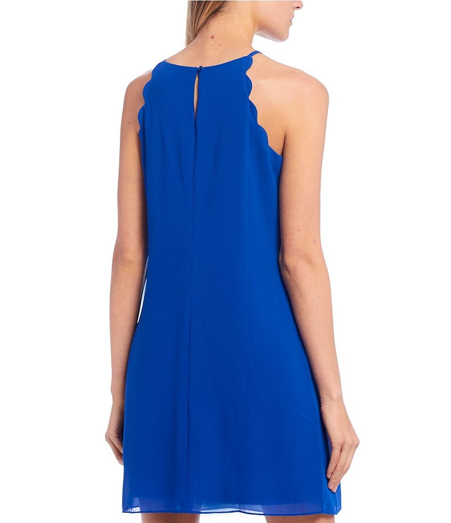 I.N. San Francisco Scalloped Shift Dress