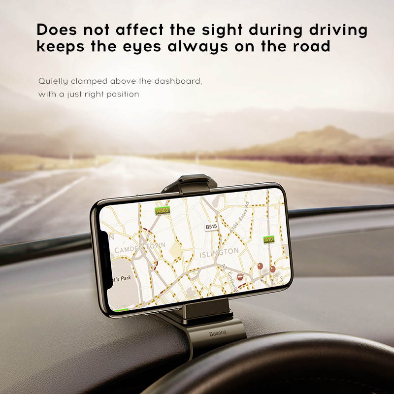 Baseus Dashboard Car Holder for iPhone Samsung Phone Grip 360 Degree Adjustable Clip Car Mount GPS Mobile Phone Holder Stand