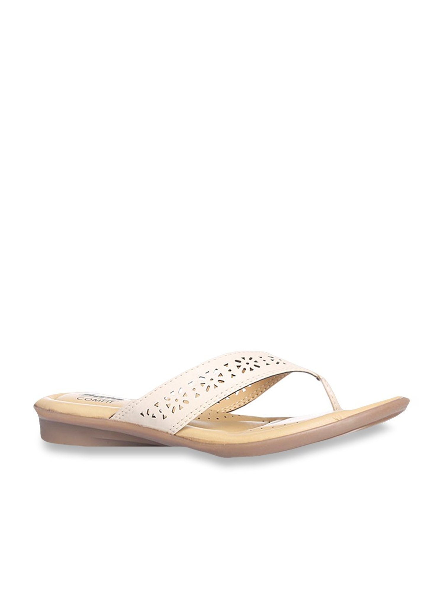 Bata Women's Laser Beige Thong Sandals
