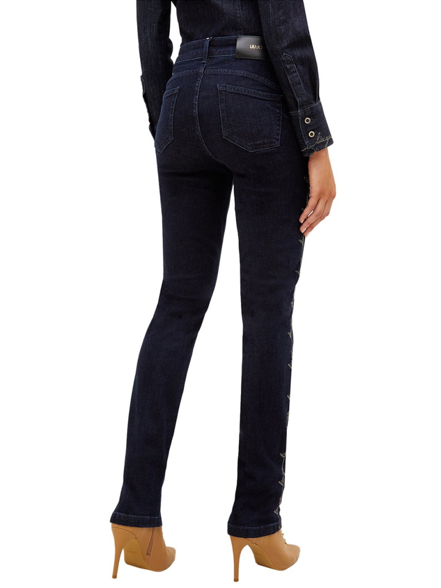 Liu Jo Regular Dark Blue Indigo Wash Mid Rise Jeans
