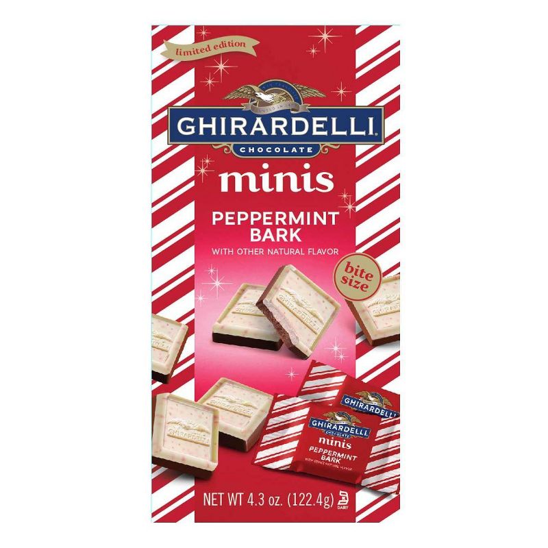 Ghirardelli Holiday Peppermint Bark Chocolate Minis - 4.3oz