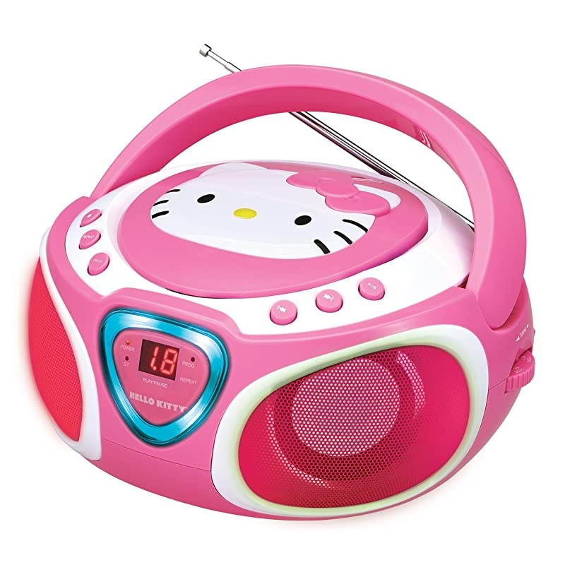 Portable Stereo CD Boombox with AMFM Radio Speaker and LED Light Show plus iPadMP3 Auxin Jack