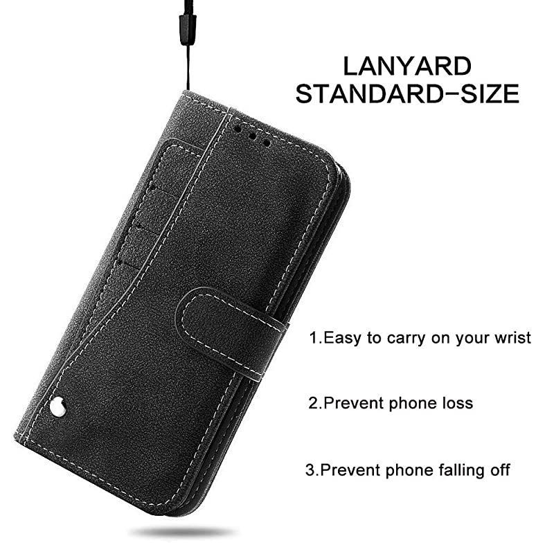 Pixel 2 Wallet Case,Luxury Leather Phone Cases with Credit Card Holder Slot Stand Kickstand Shockproof Rugged Book Flip Folio Protective Cover for Google Pixel2 Black