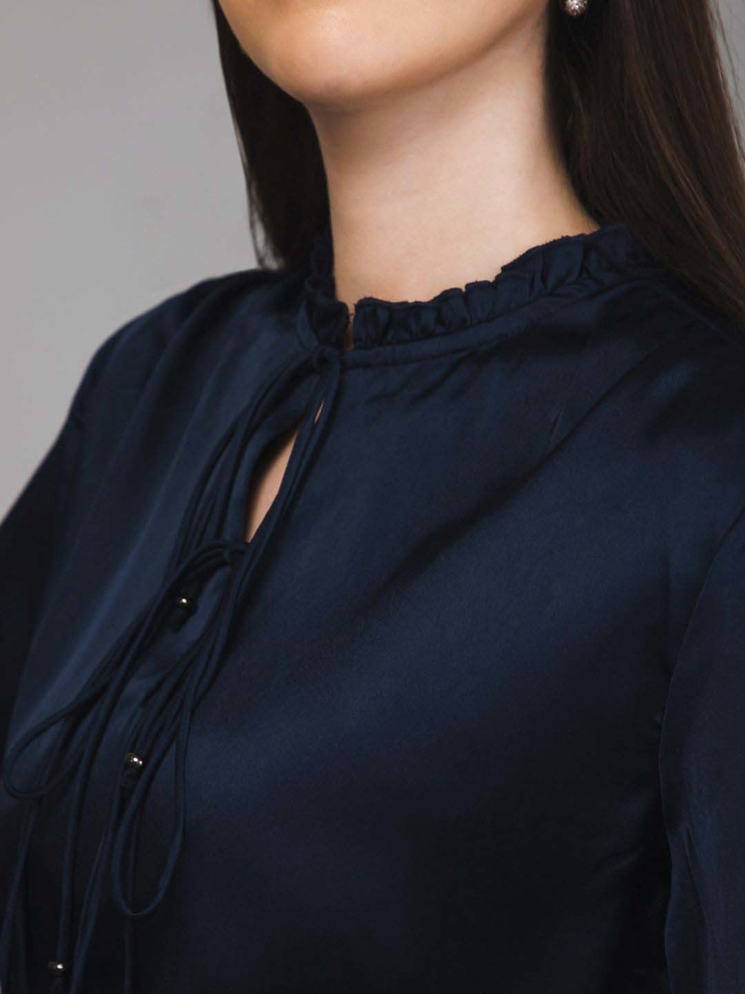 PURYS Navy Regular Fit Top