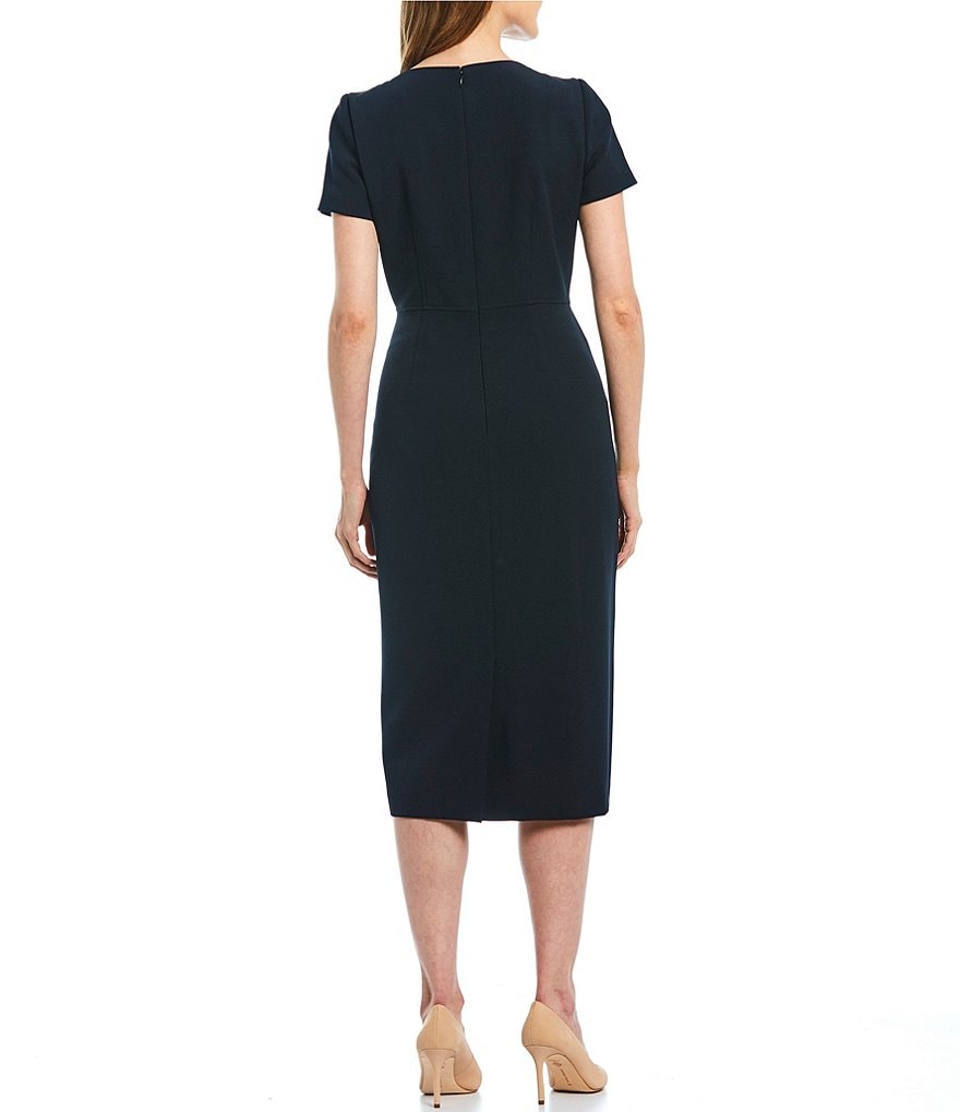 Eliza J Mock Halter High Neck Tiered Midi Dress