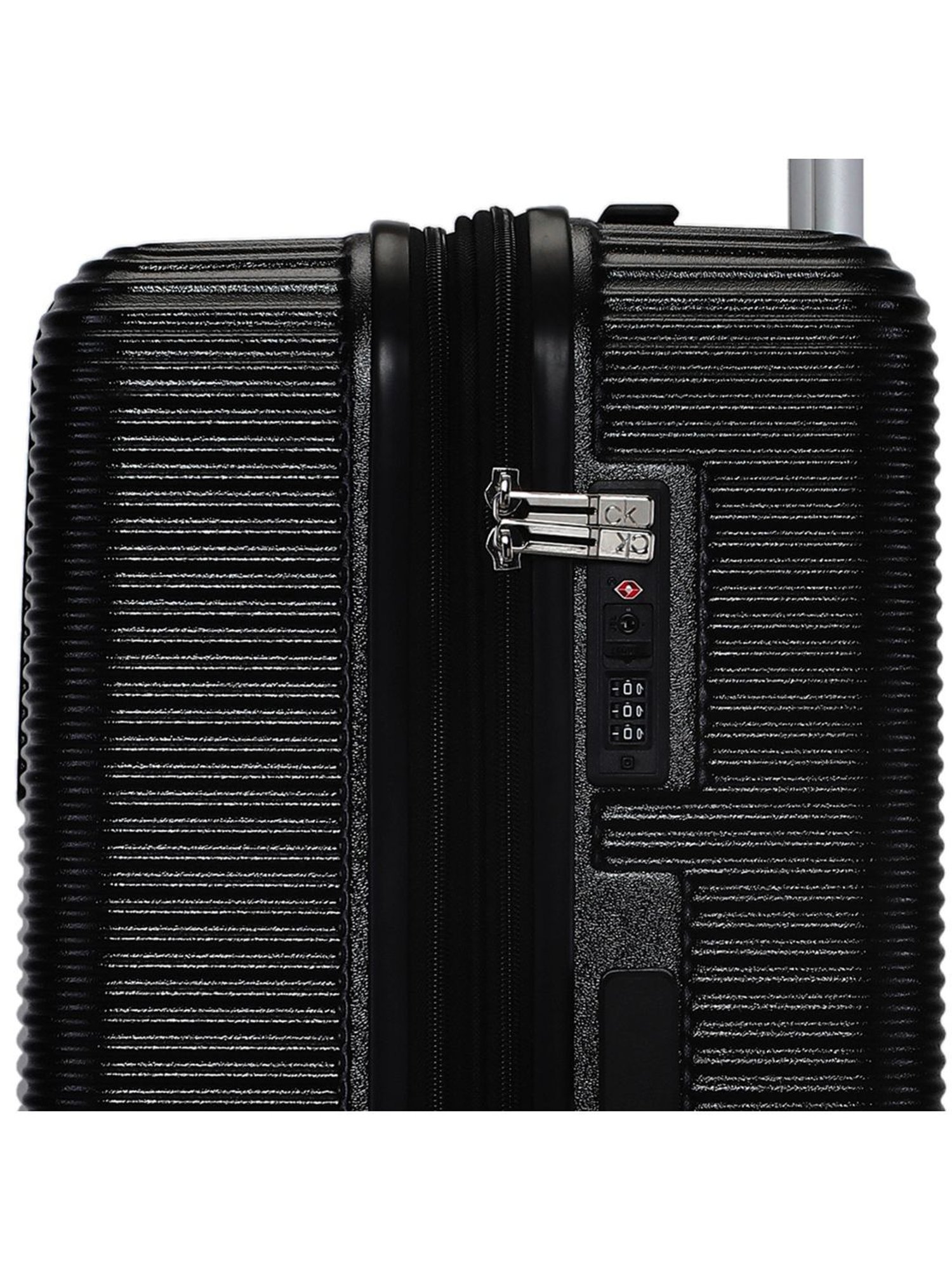 Calvin Klein Avenue Black Textured Hard Cabin Trolley Bag - 78 cm