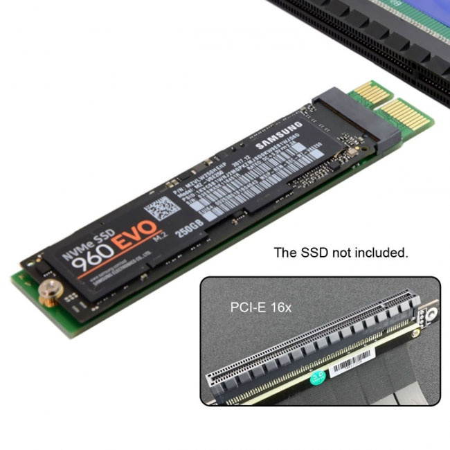 Xiwai NGFF M-key NVME AHCI SSD to PCI-E 3.0 1x x1 Vertical Adapter for XP941 SM951 PM951 960 EVO SSD