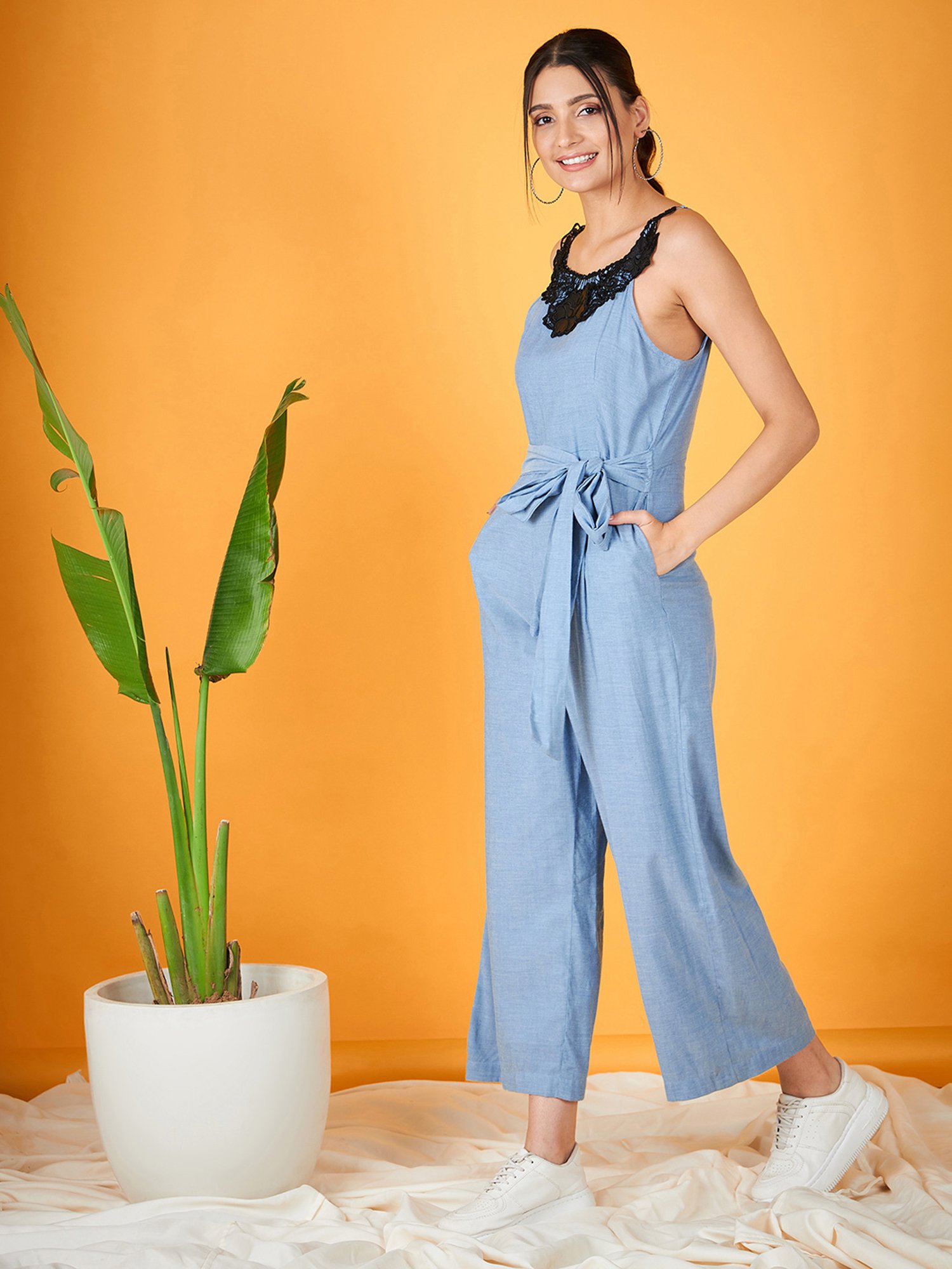 KASSUALLY Blue Cotton Jumpsuit