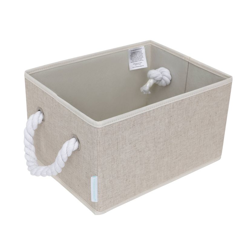 StorageWorks Set of 2 11L Fabric Storage Bins with Cotton Rope Handles Beige