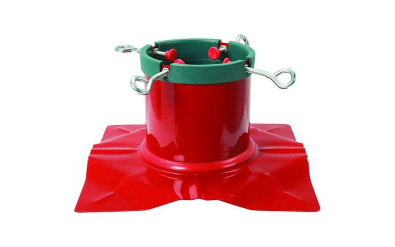 Santa's Solution Extreme Heavy Duty Red Steel Christmas Tree Stand - For Live Trees Up To 9' Tall