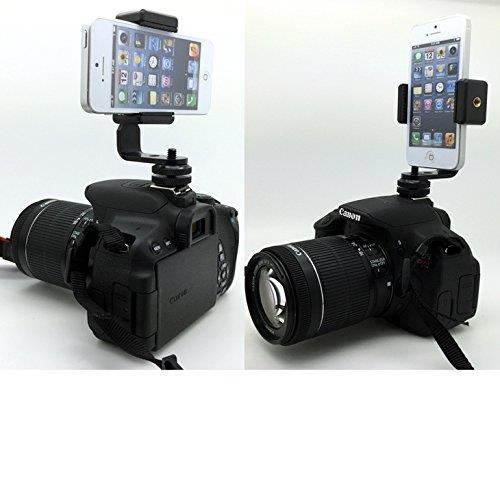 Accessory Basics DSLR Hot Shoe Flash Camera Smartphone Live Recording Mount w/360&ordm; Rotation Thumb Screw for Apple iPhone XR XS MAX X 8 7 6s Plus Samsung Galaxy S10 S9 S8 Edge Note LG V30 Droid