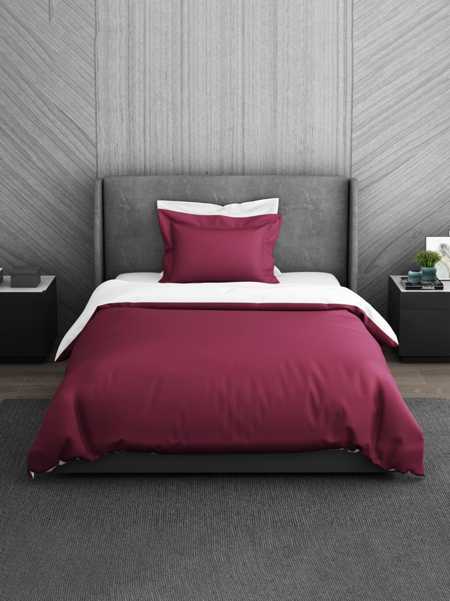 Spaces Hygro Solid Violet 350 TC Cotton Single Bed Quilt