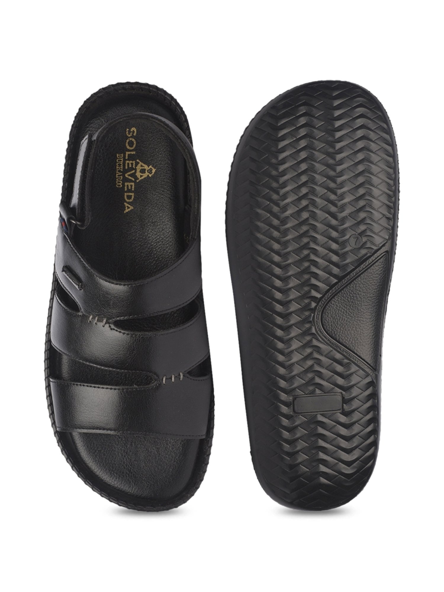 Soleveda by Buckaroo Men's MAKSIM Black Back Strap Sandals